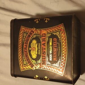 Vintage Barrincer n browns mustard tin